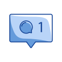 message, one, one comment, one message svg vector icon