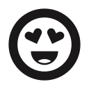 emoji, emot, happy, heart, in love, love, thick lines svg vector icon