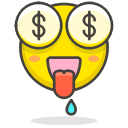 2, face, money, mouth svg vector icon