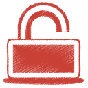 lock, red icon