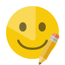 smiley,pencil icon