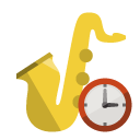 music,saxophone,clock icon