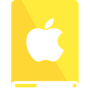 apple, drive, white, yellow icon