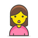1, pouting, woman svg vector icon