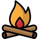 bonfire, camping, fire, flame, light, outdoor svg vector icon