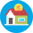 coin, dollar, house, investment svg vector icon