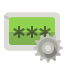 password,gear icon