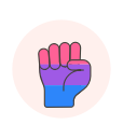 bisexual, fist, flag, hand svg vector icon