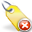 delete, tag, yellow icon