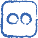 drawn, flickr, grunge, line, media, social svg vector icon