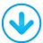 basic, blue, down, navigation icon