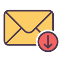 chat, down, email, envelope, internet, letter, mail svg vector icon