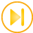 basic, button, end, yellow icon