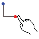 four, gestureworks, number, stroke icon