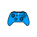 blue, controller, gamer, xbox one svg vector icon