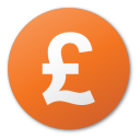 currency, pound, red icon