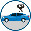 auto insurance, car insurance, gruas, lifting car by crane, protection, safety svg vector icon