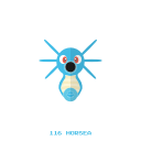 agua, horsea, kanto, pokemon, water svg vector icon