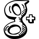 google +, hand drawn, social svg vector icon