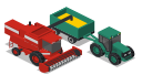 combine, farm, front, rural, tractor, vehicles svg vector icon