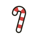 candy, candy cane, cane, christmas, food, holidays svg vector icon