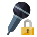 microphone,lock icon