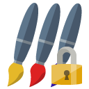 brush,lock icon