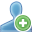 add, blue, user icon