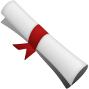certificate, scroll icon