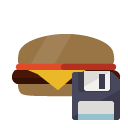 hamburguer,diskette icon