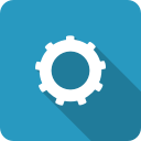 blue, cog, details, gear, menu, settings, shadow svg vector icon
