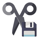 scissors,diskette icon