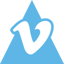 media, social, triangle, vimeo icon