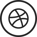 circle, dribbble, high quality, media, social, social media svg vector icon