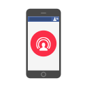 facebook, facebook live, live, livestream svg vector icon