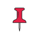 pin, pin it, pinterest, tag svg vector icon