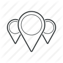 location, markers, navigation, pin, pins, pointers, points icon