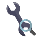 technical,wrench,zoom icon