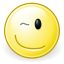64, face, gnome, wink icon