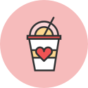 coffee, heart svg vector icon