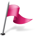 flag, mapmarker, pink, right icon
