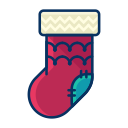 christmas, clothes, clothing, fashion, sock, stocking svg vector icon