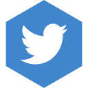 hexagon, media, social, twitter svg vector icon