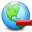 delete, globe icon