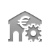 bank,euro,gear icon