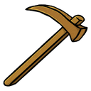 hoe, wooden icon