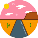 desert, highway, hot, road, sun, texas svg vector icon