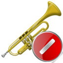 trumpet,cancel,instrument,stop,no,close icon