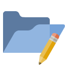open,folder,pencil icon