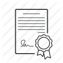 certificate, contract, degree, diploma, document, license, patent icon